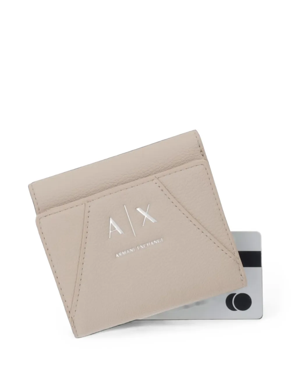 Armani Exchange logo-plaque trifold wallet Beige