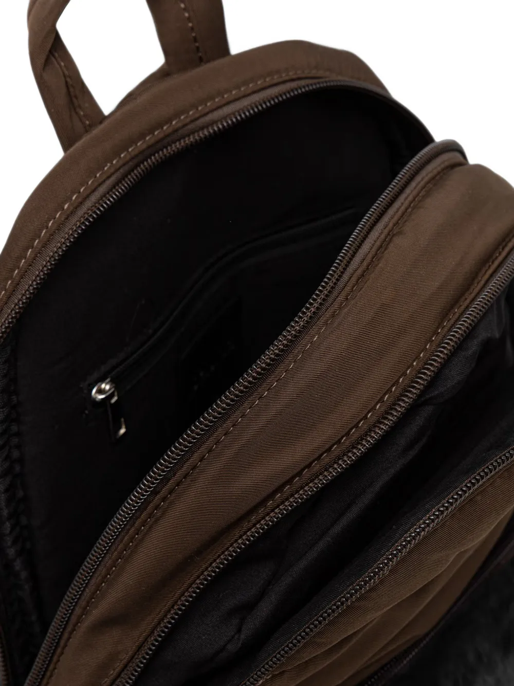 Blauer Rugzak van imitatiebont met logo-patch Bruin