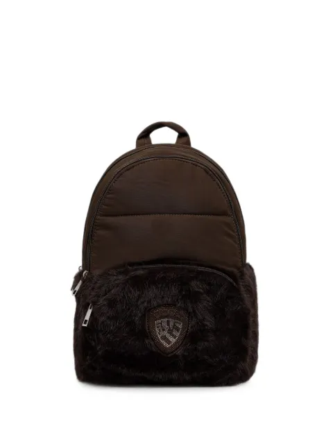 Blauer faux-fur logo-patch backpack