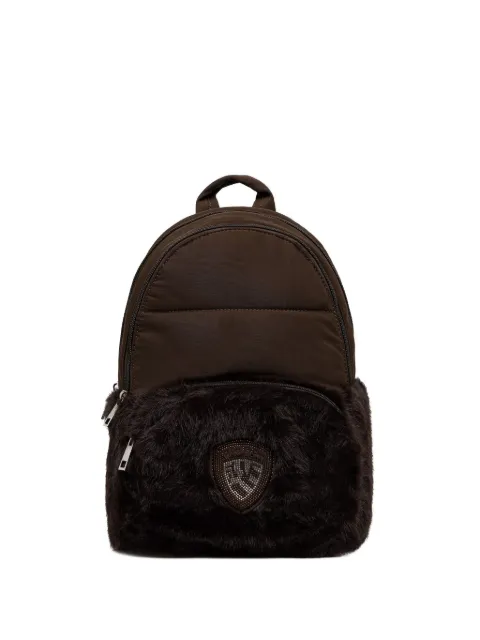 Blauer faux-fur logo-patch backpack