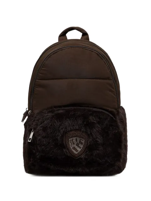 Blauer faux-fur logo-patch backpack