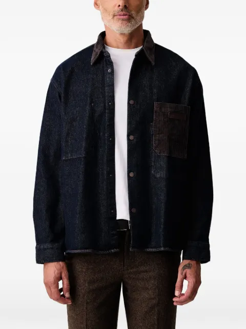 Armani Exchange corduroy-trim denim shirt