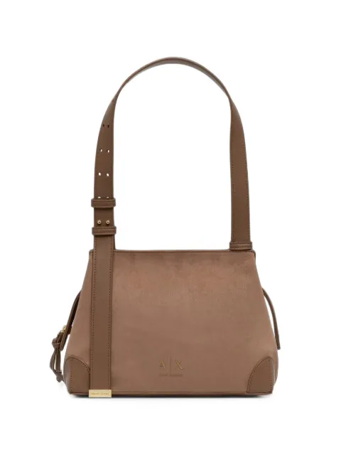 Armani Exchange logo-debossed suede-effect tote bag