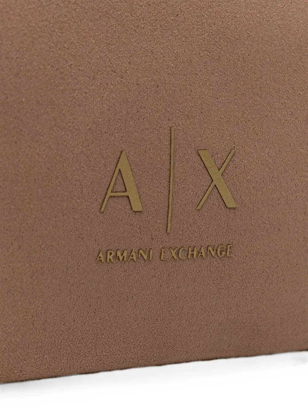 Armani Exchange Shopper met suède-effect en logo-reliëf Bruin