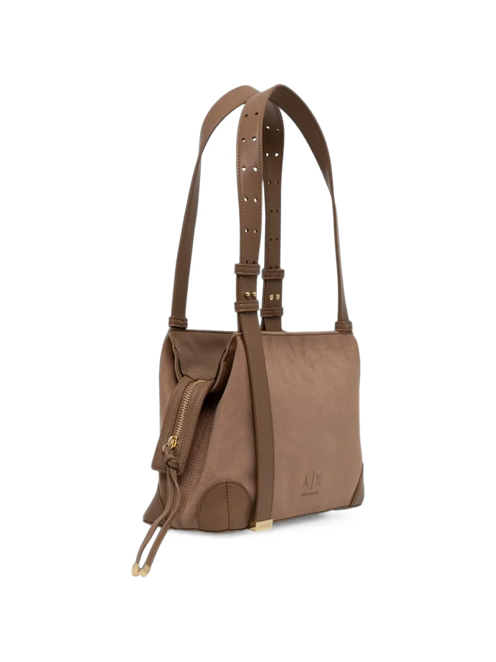 Armani Exchange Shopper met suède-effect en logo-reliëf Bruin