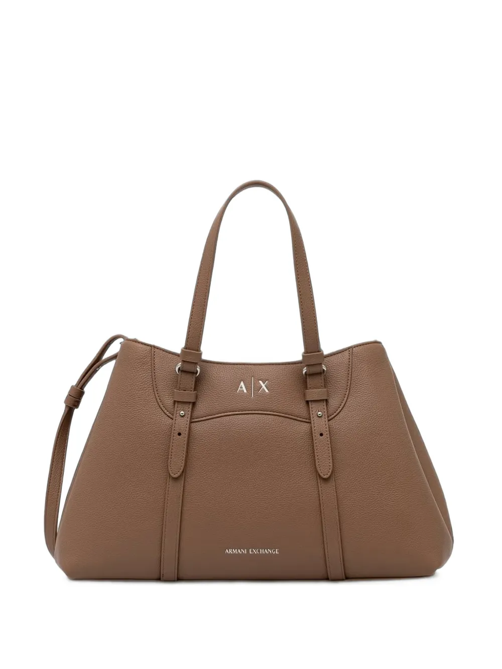 Armani Exchange Grained-effect Shoulder Bag In Brown