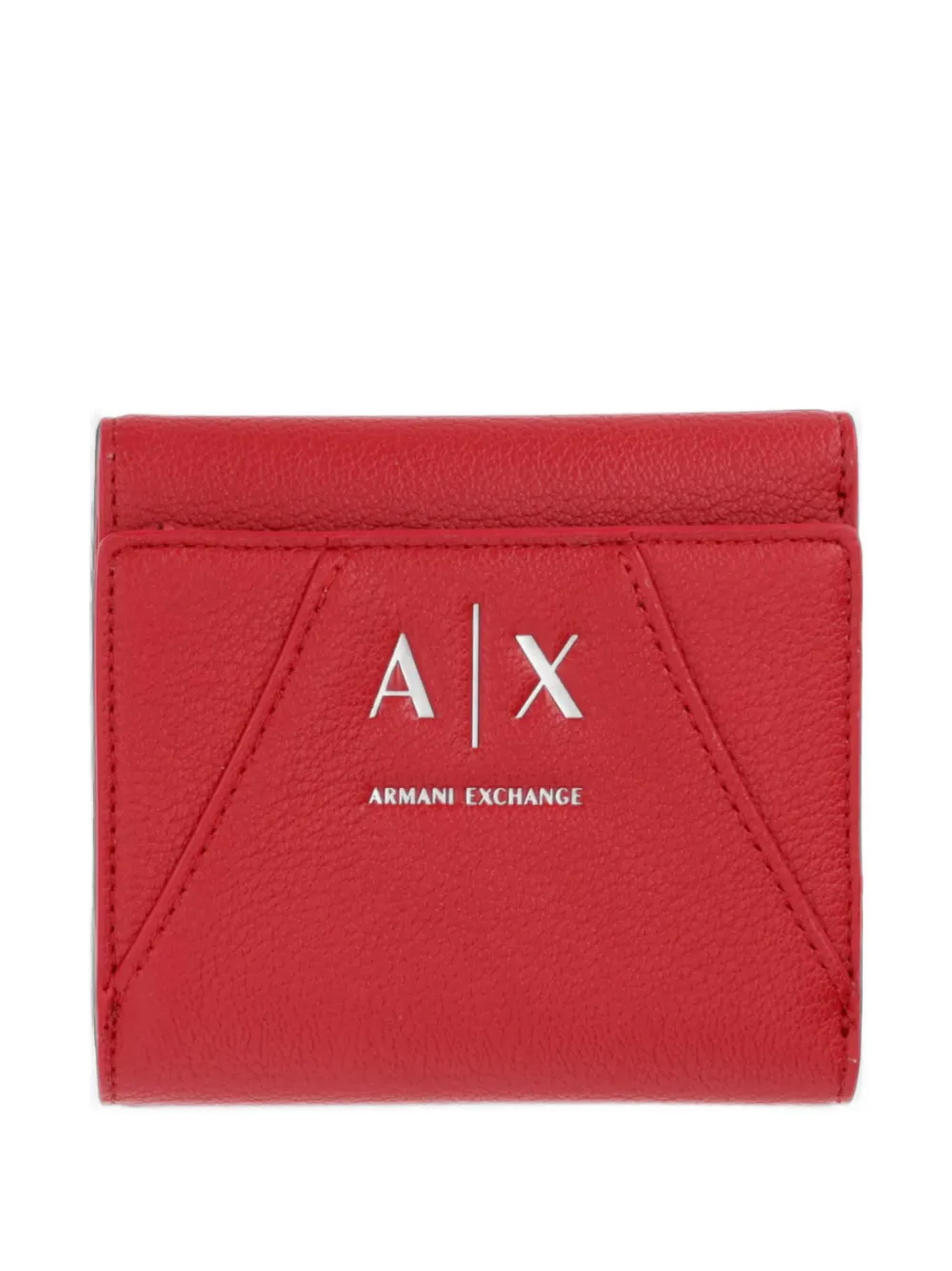 Armani Exchange logo-plaque pebbled-texture wallet - Rosso