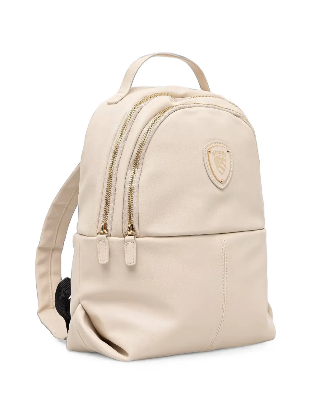 Blauer Rugzak met logoplakkaat Beige