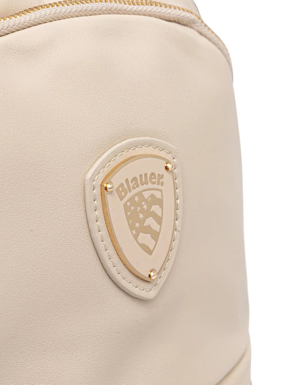 Blauer Rugzak met logoplakkaat Beige