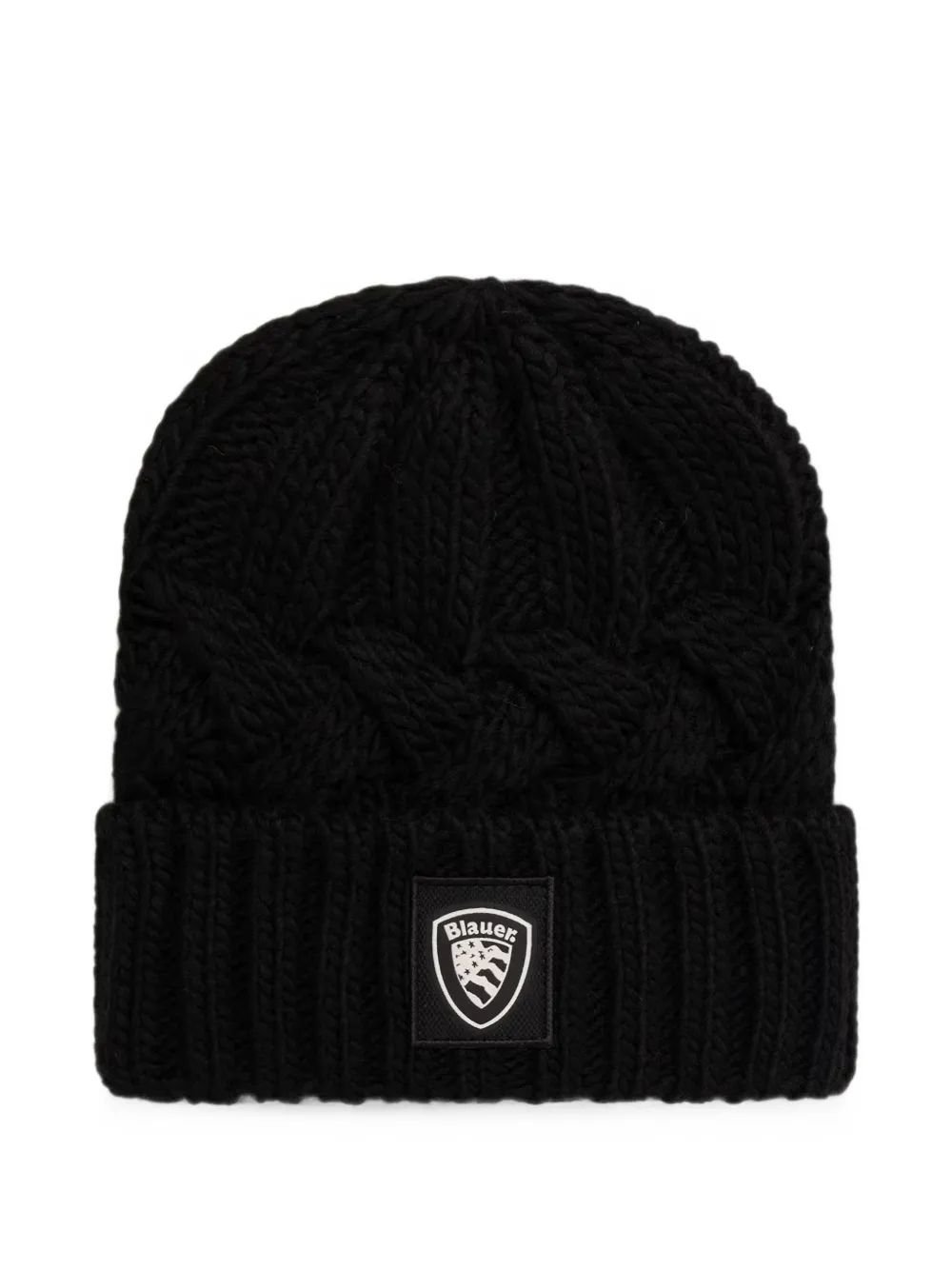 Blauer Corwin Cable-knit Beanie Hat In Black