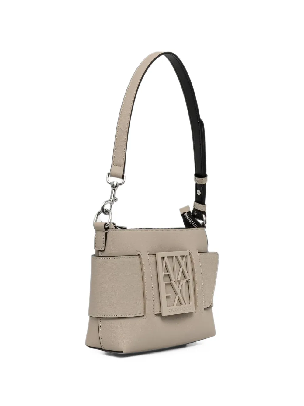 Armani Exchange Schoudertas met logoplakkaat Beige