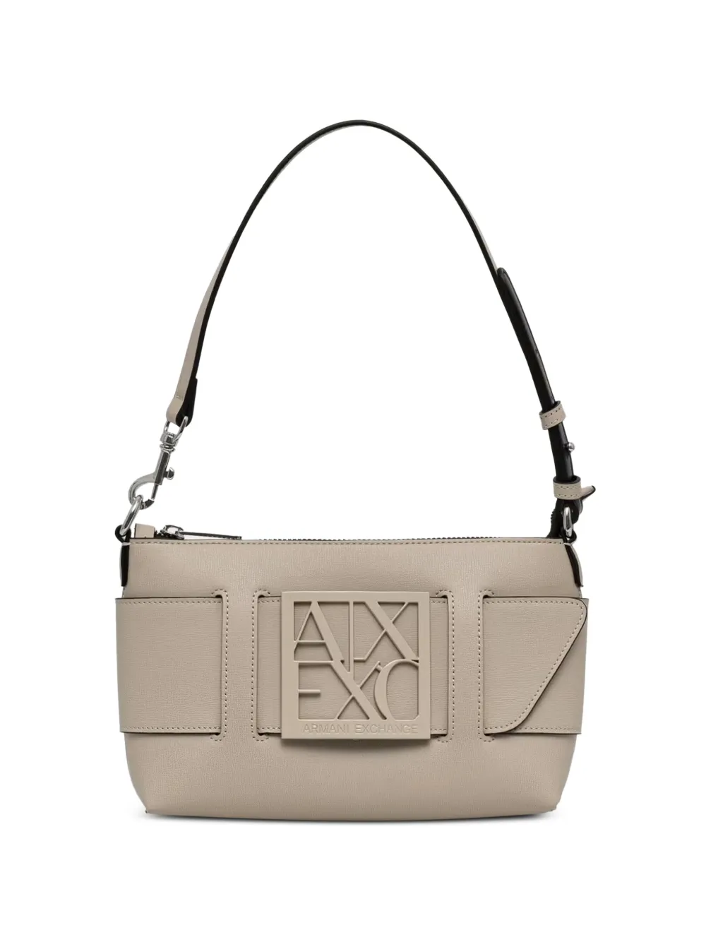 Armani Exchange logo-plaque shoulder bag - Nude