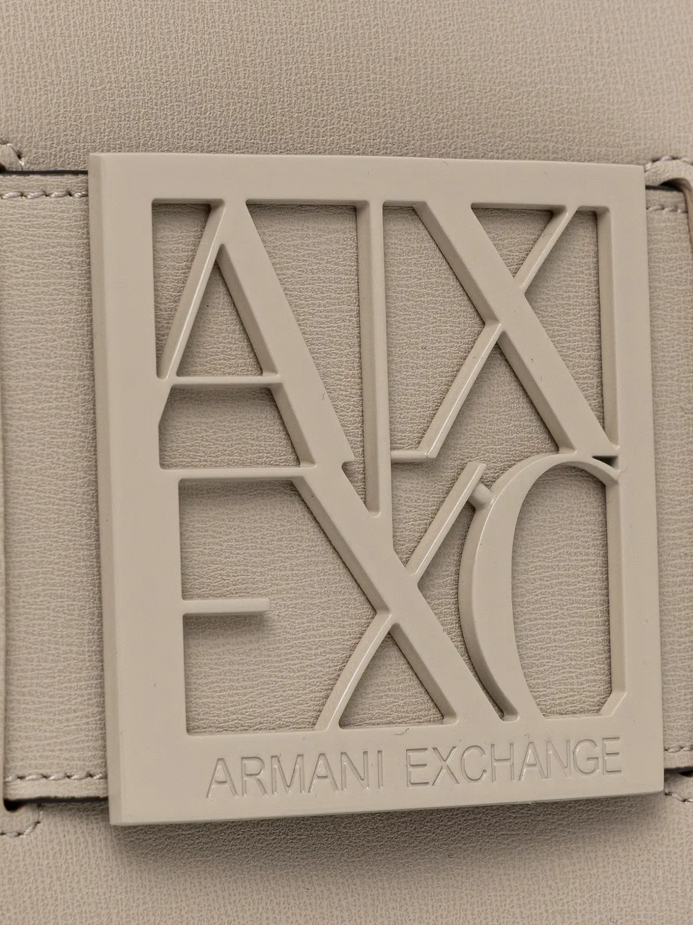 Armani Exchange Schoudertas met logoplakkaat Beige