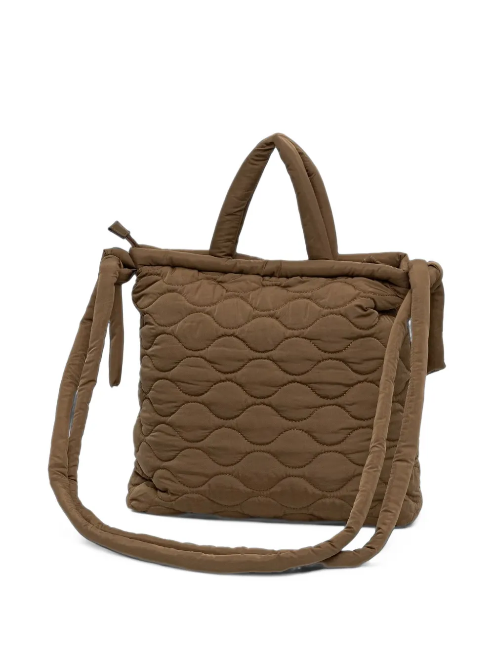Blauer quilted logo-patch tote bag Bruin
