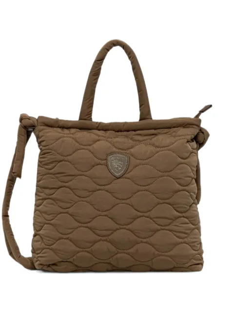Blauer quilted logo-patch tote bag