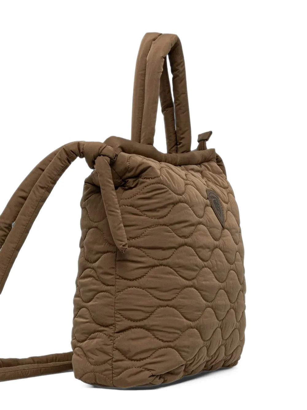 Blauer quilted logo-patch tote bag Bruin