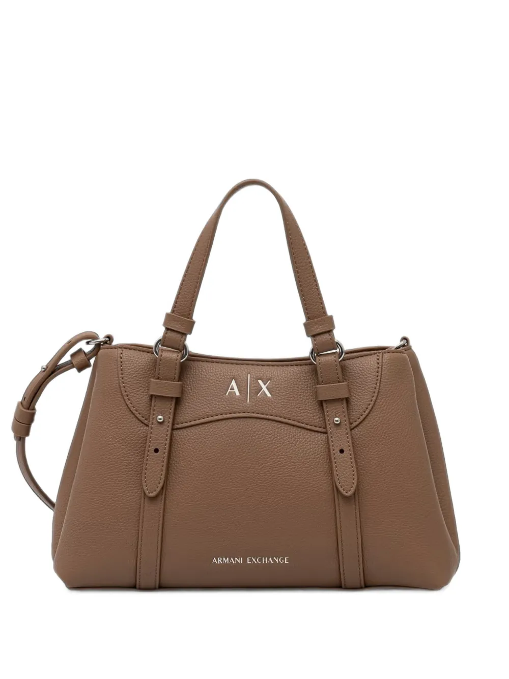 Armani Exchange Logo-plaque Shoulder Bag In Brown
