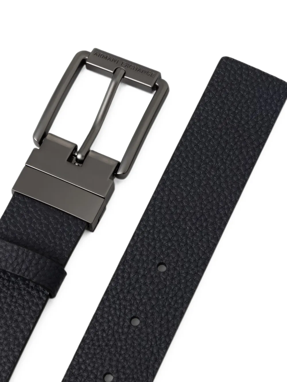 Armani Exchange Leren riem met textuur en gespsluiting Zwart