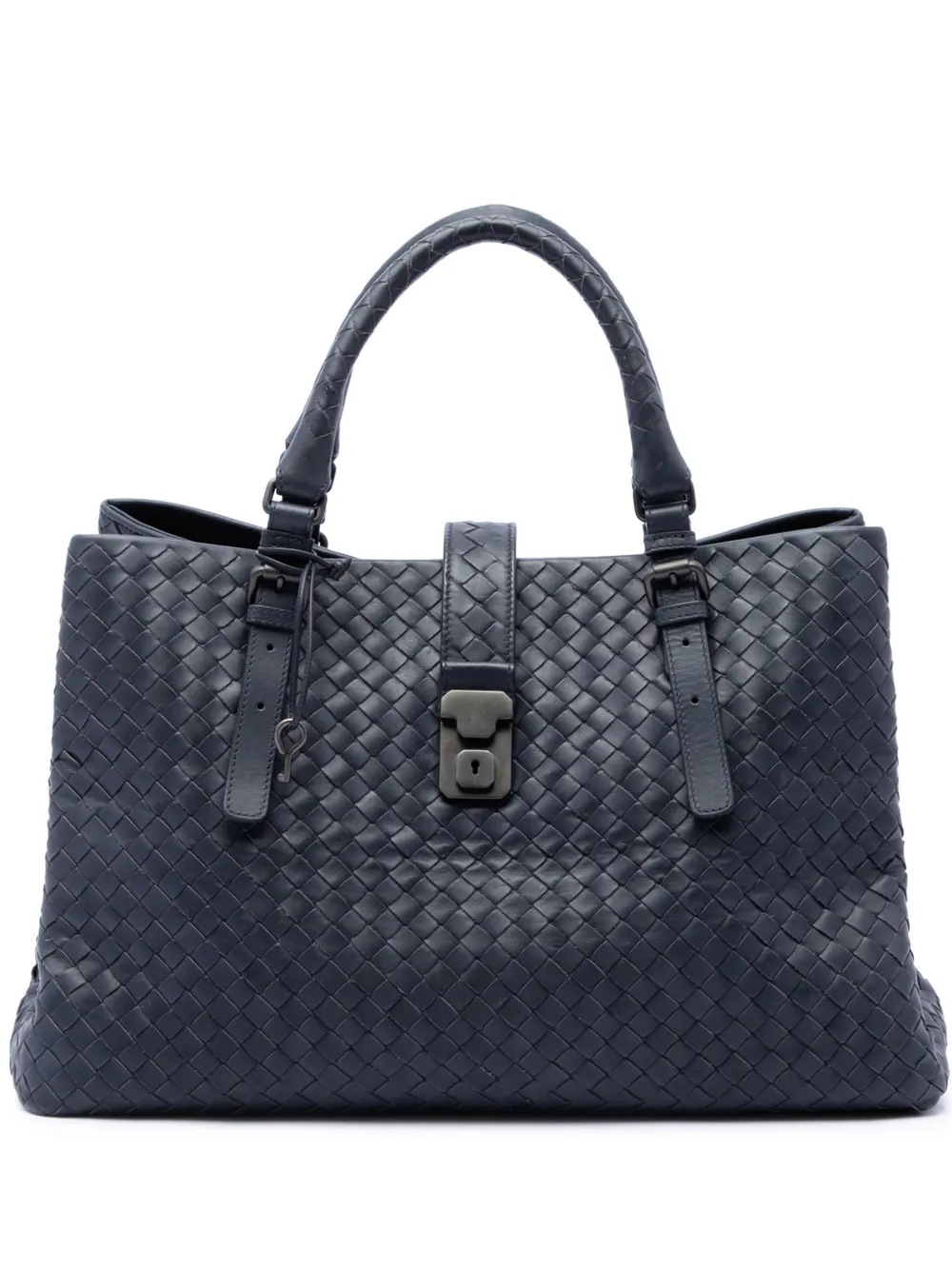 Bottega Veneta Pre-Owned sac cabas en cuir Nappa Intrecciato Roma médium (2010) - Bleu