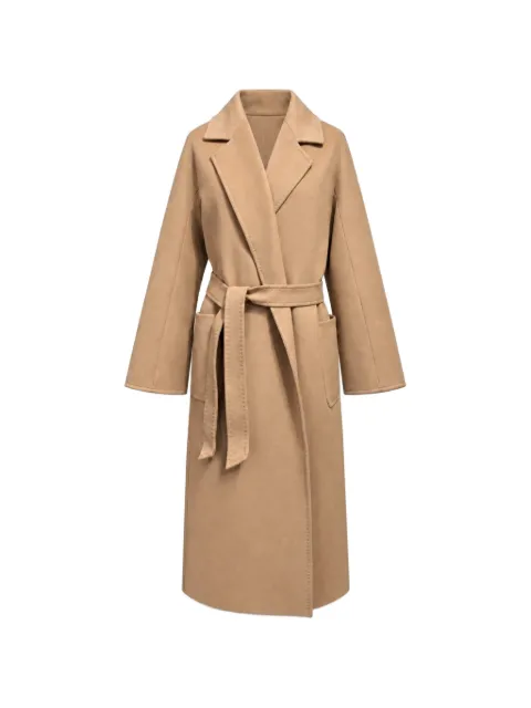 Poche Paris belted notch-lapels coat