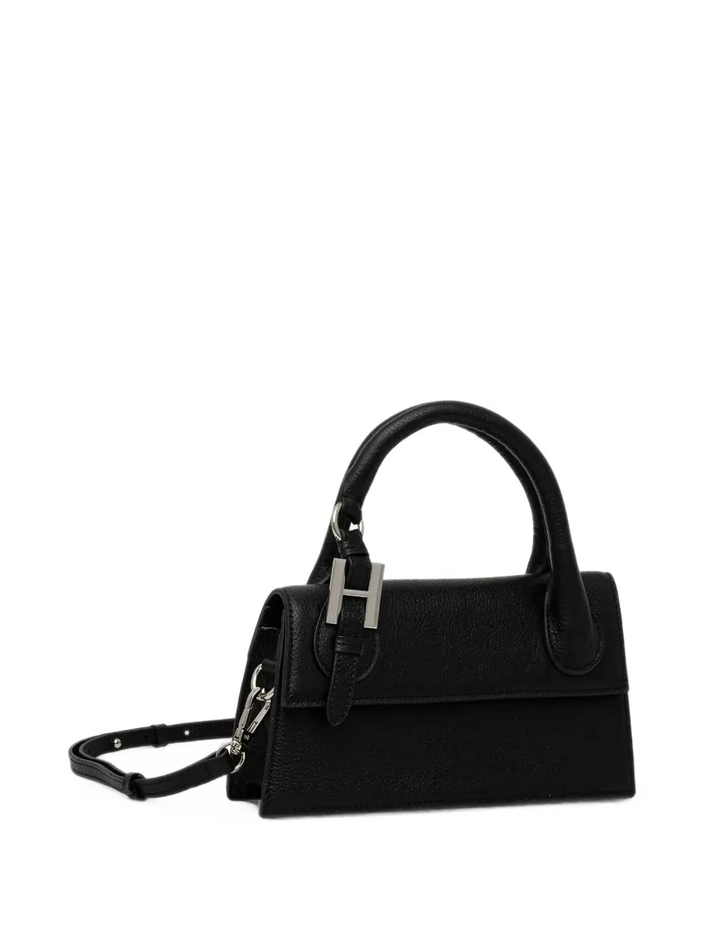 Silvian Heach x New Martina Marechiaro logo-plaque leather tote bag Zwart