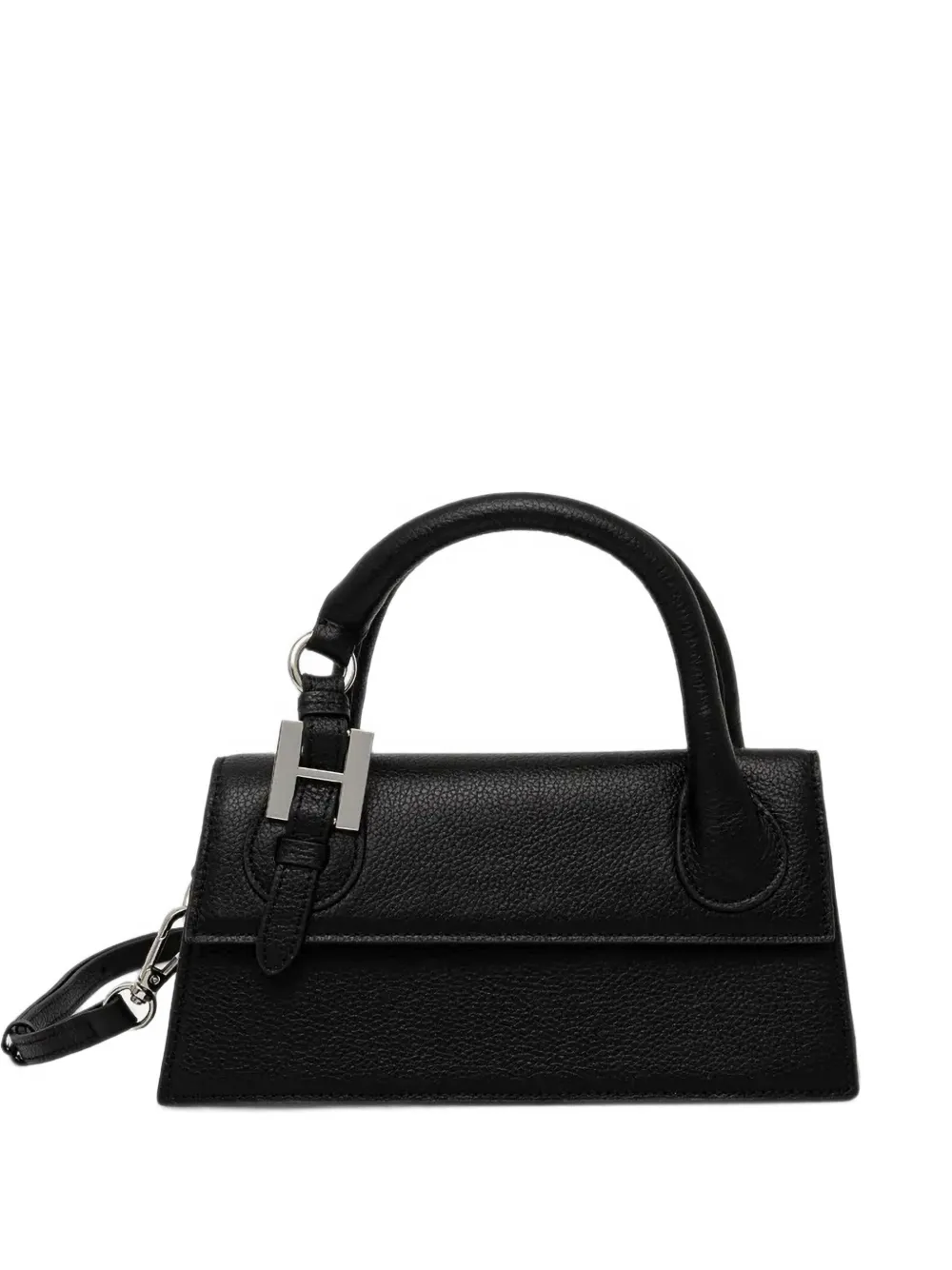 Silvian Heach x New Martina Marechiaro logo-plaque leather tote bag Zwart