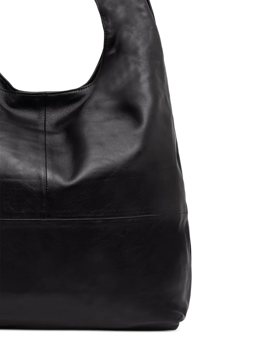 Patrizia Pepe Minimal leren shopper met logo-print Zwart