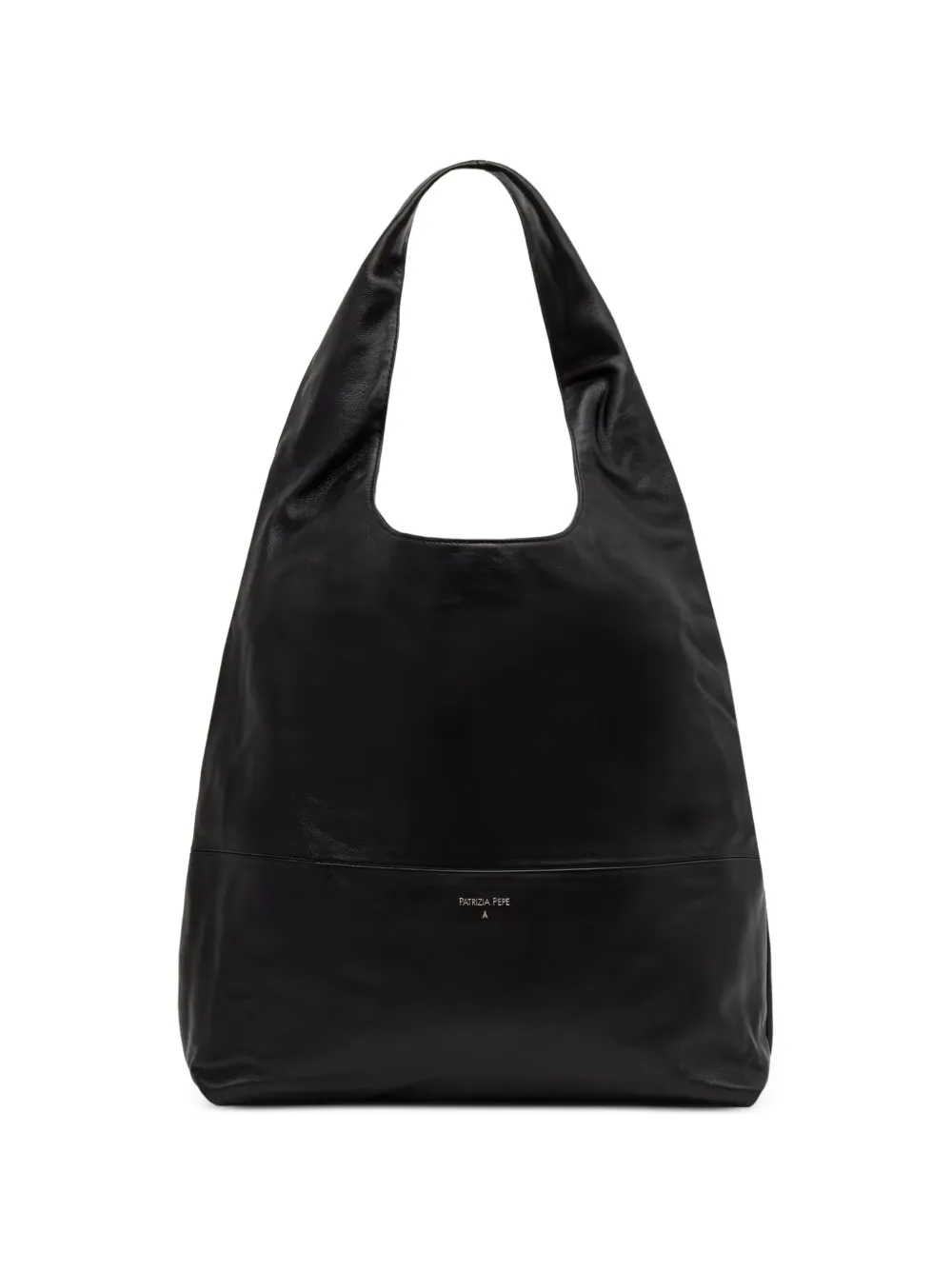Patrizia Pepe Minimal logo-print leather tote bag - Nero