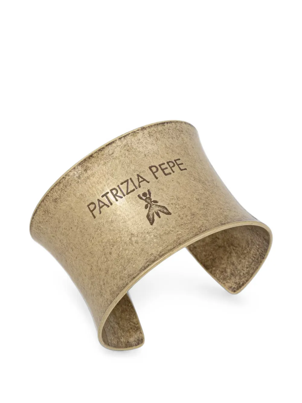 Patrizia Pepe logo-engraved cuff bracelet - Oro