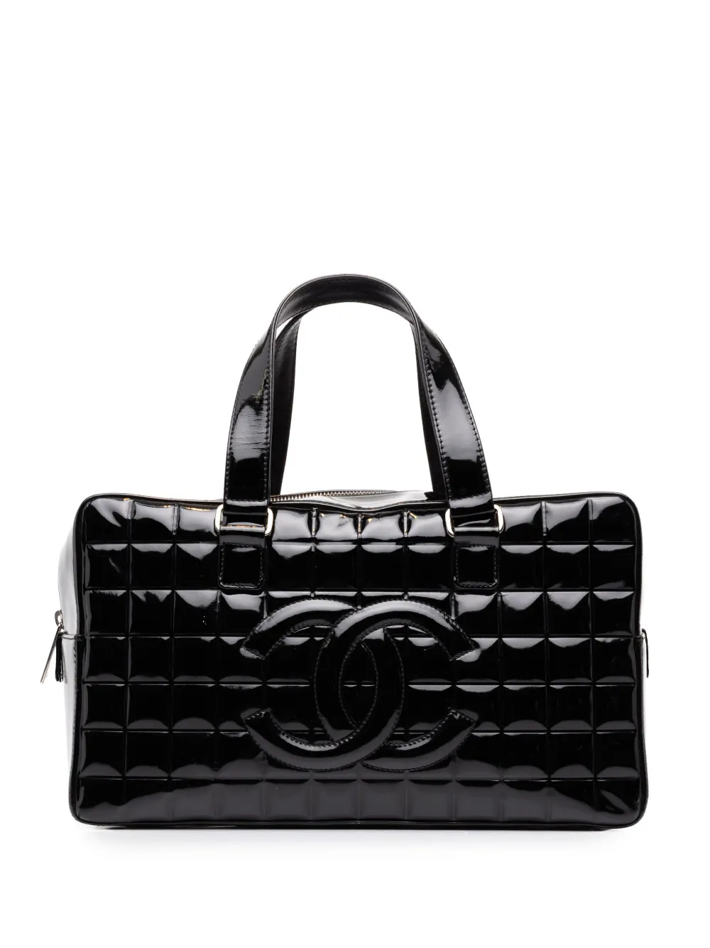CHANEL Pre-Owned 2002-2003 CC Chocolate Bar Patent Bowler Bag handbag - Nero