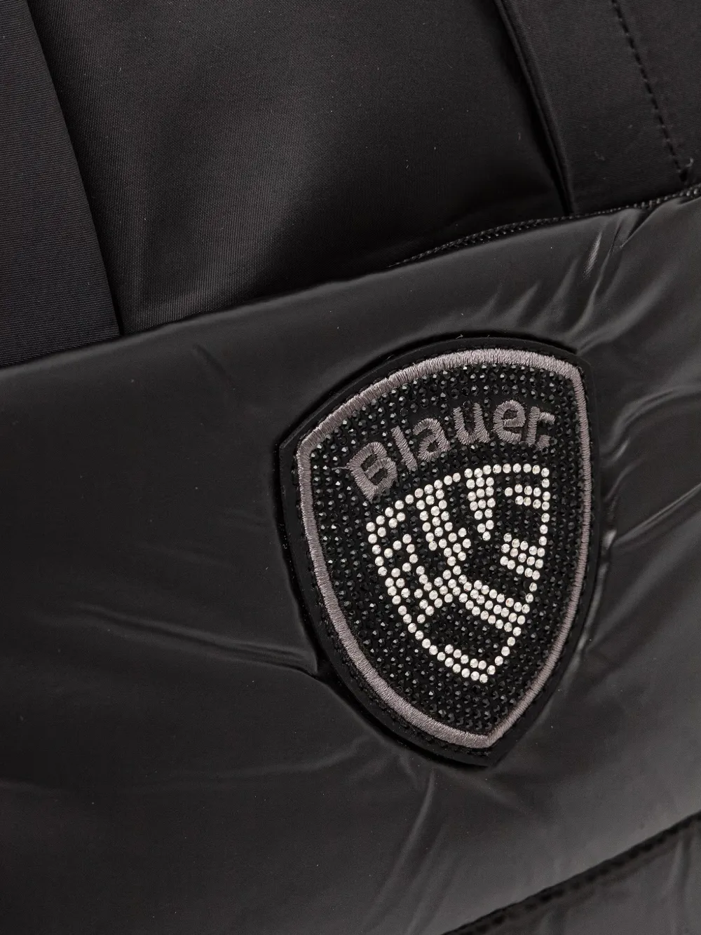 Blauer logo-patch quilted tote bag Zwart