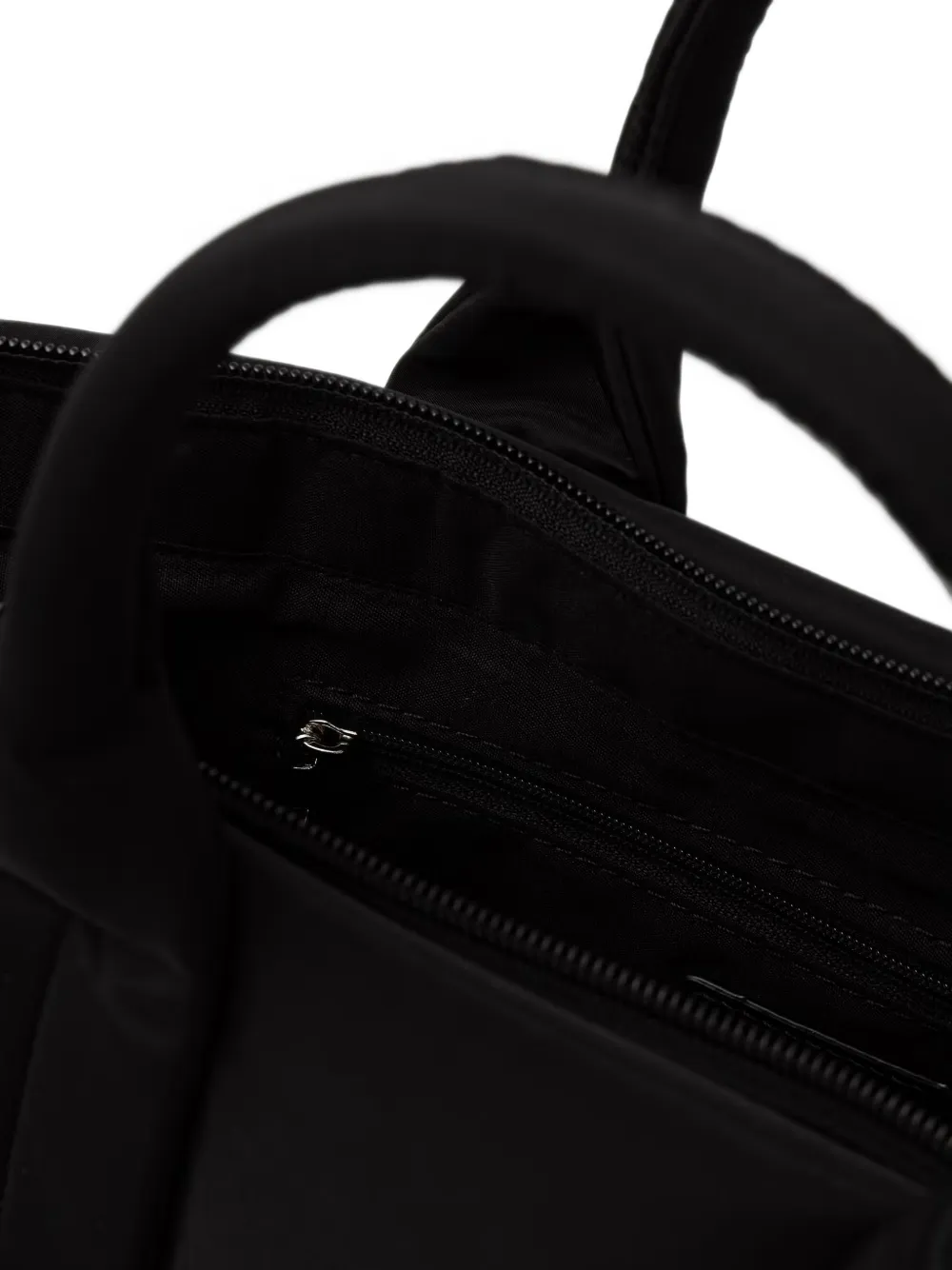 Blauer logo-patch quilted tote bag Zwart