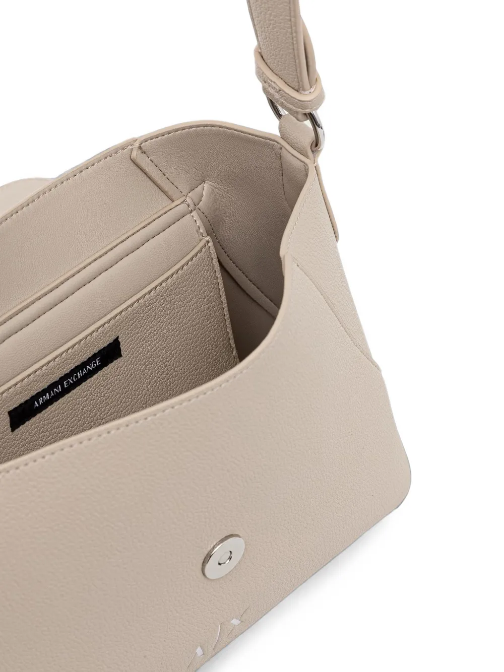 Armani Exchange Bewerkte schoudertas met logoplakkaat Beige