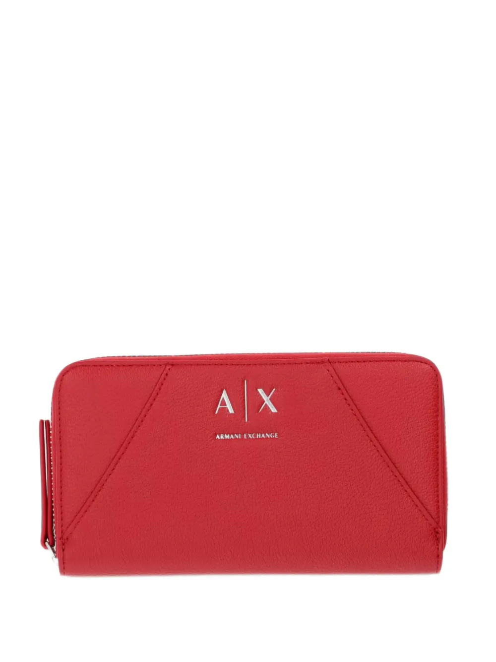 Armani Exchange Logo-plaque Pebbled Wallet In Red