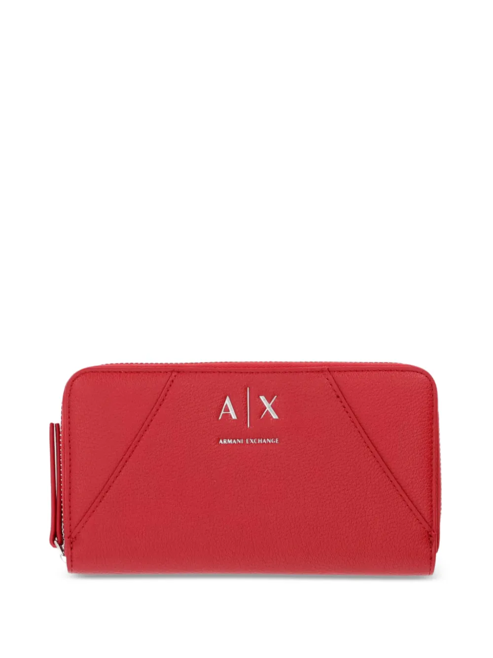 Armani Exchange logo-plaque pebbled wallet - Rosso