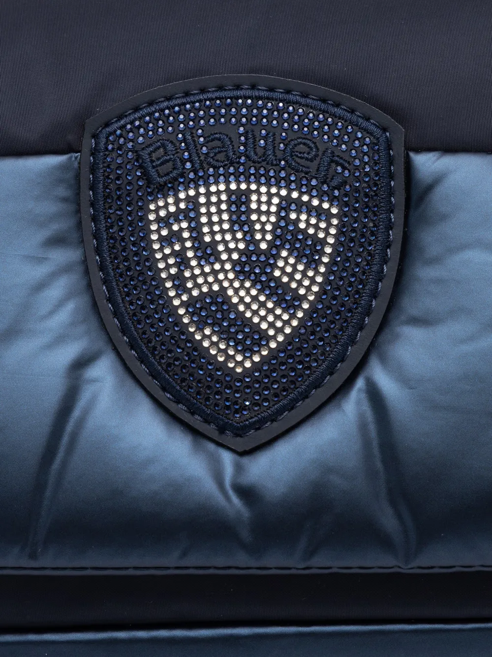 Blauer Gewatteerde schoudertas met logopatch Blauw