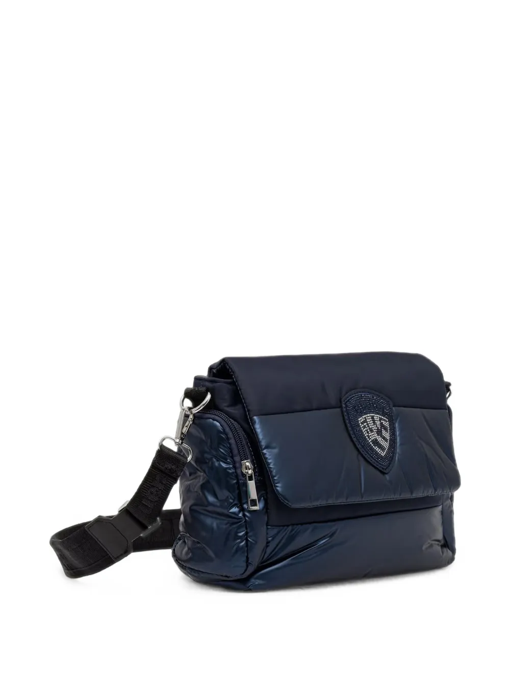 Blauer Gewatteerde schoudertas met logopatch Blauw