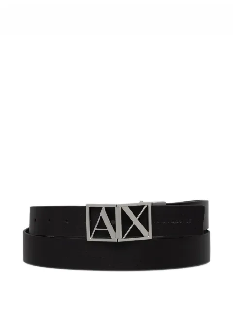 Armani Exchange logo buckle leather belt