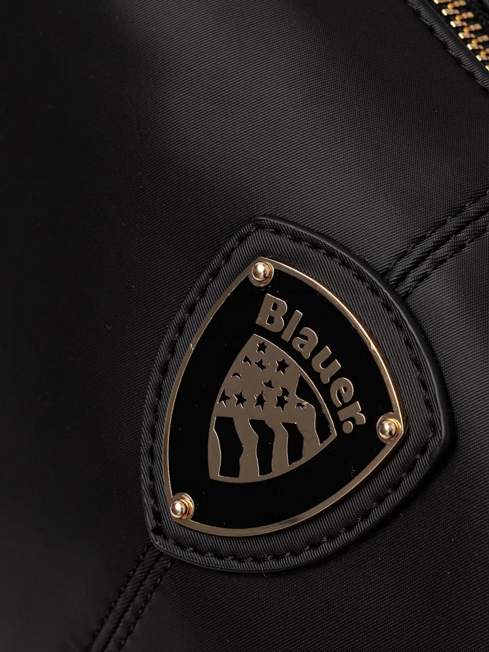 Blauer logo-plaque shoulder bag Zwart