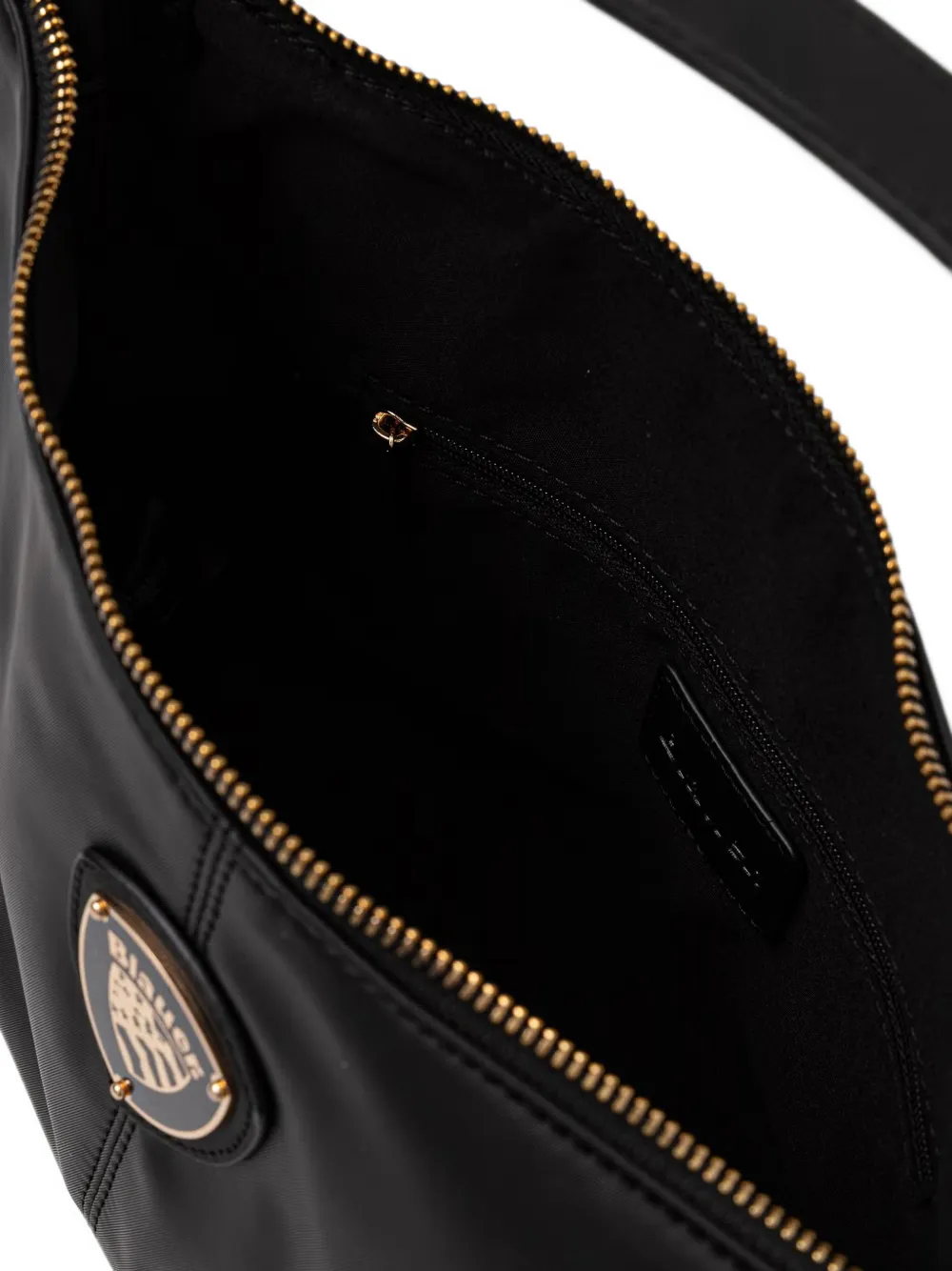 Blauer logo-plaque shoulder bag Zwart