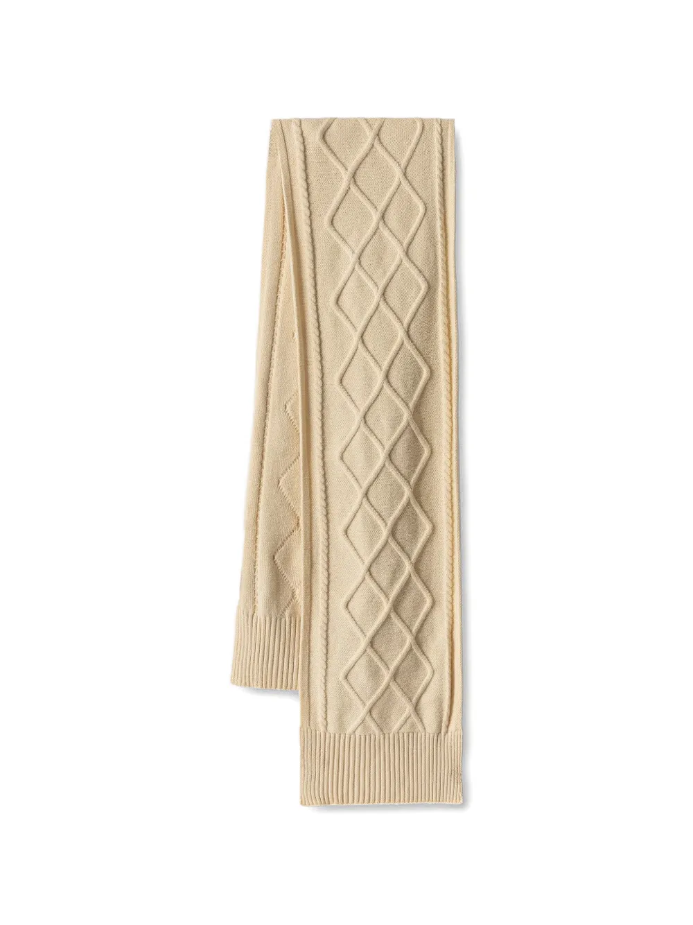 Armani Exchange cable-knit ribbed-trim scarf - Toni neutri