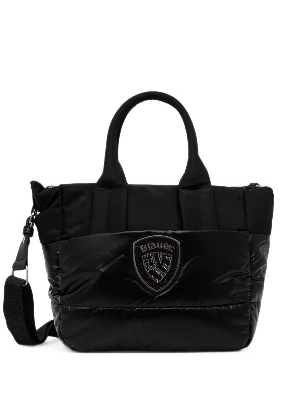 Blauer padded logo-patch tote bag