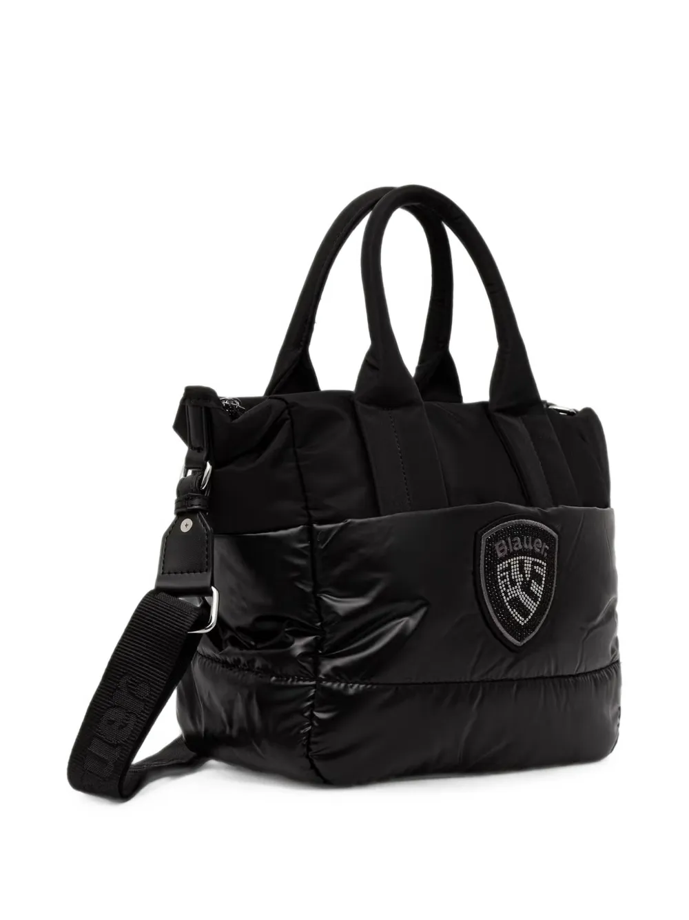 Blauer Shopper met logopatch Zwart