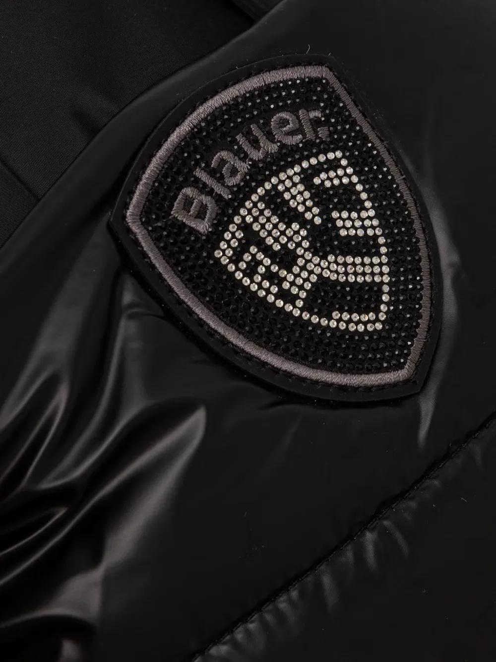 Blauer Shopper met logopatch Zwart