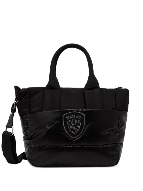 Blauer padded logo-patch tote bag