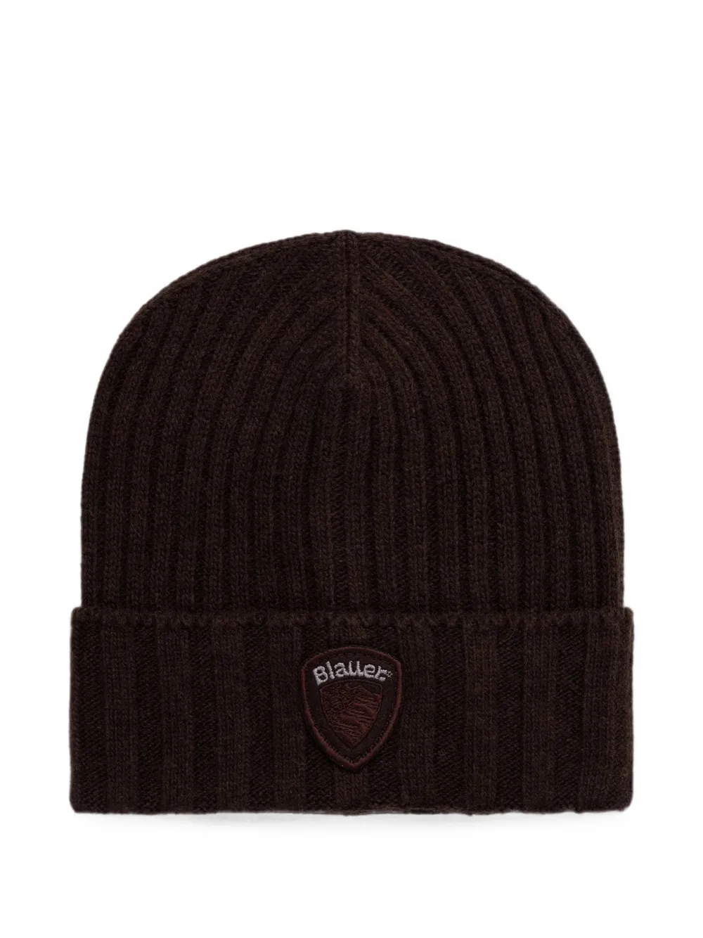 Blauer Kenwood Ribbed Beanie Hat In Brown