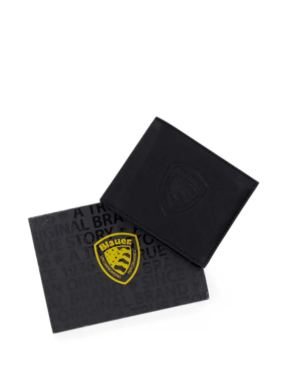 Blauer Portemonnee met logo-reliëf Zwart
