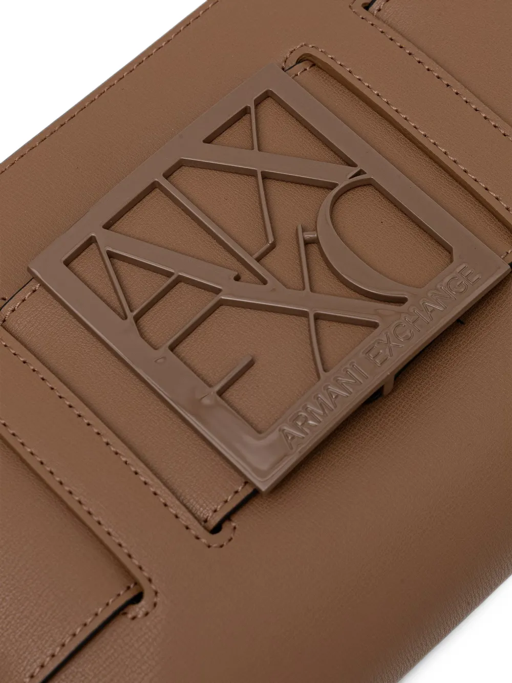 Armani Exchange Schoudertas met logoplakkaat Bruin