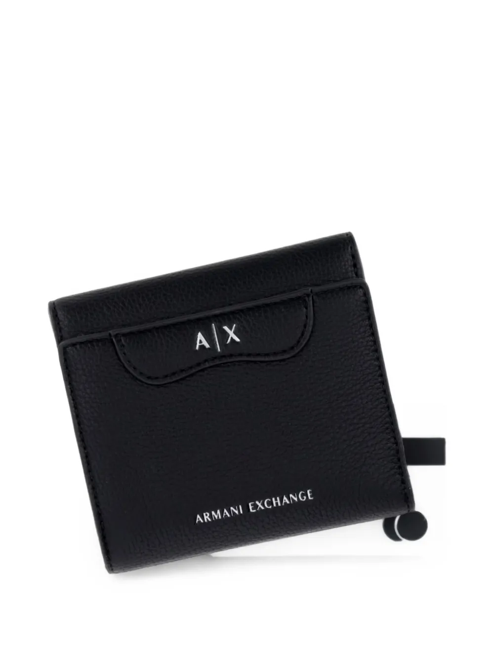 Armani Exchange Portemonnee met logo-plakkaat en kiezel-effect Zwart
