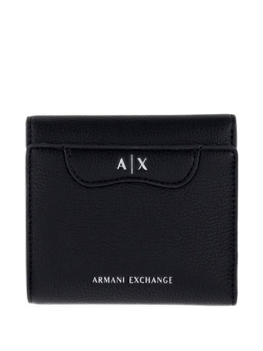 Armani Exchange logo-plaque pebbled-effect wallet - Nero